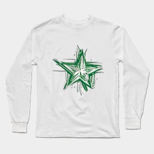 Emerald Star Graffiti Splash Art No. 512 Long Sleeve T-Shirt